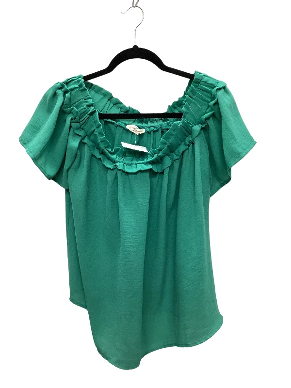 Weekend Deals That Amaze Green Top Short Sleeve Entro, Size S