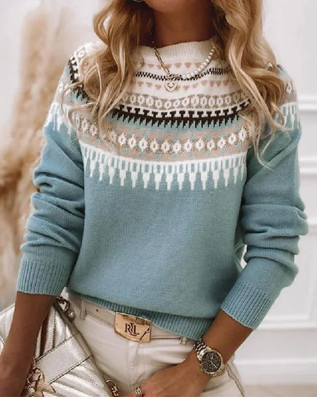 Limited Stock BerryBetty - Long Sleeve Printed Pullover Sweaters
