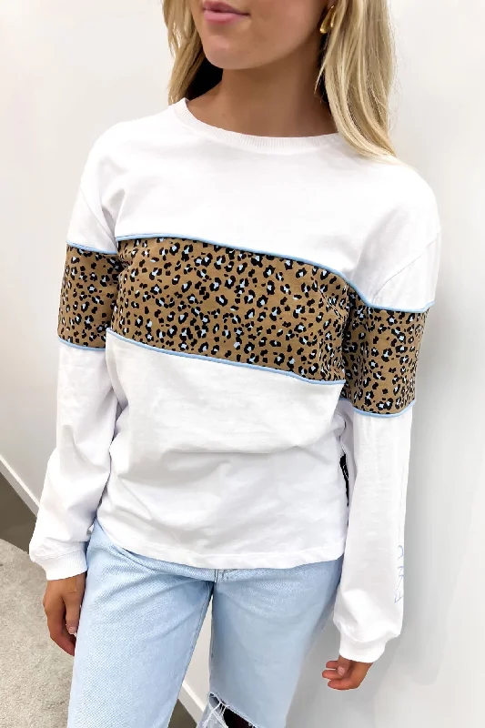 Final Clearance Leo Long Sleeve Tee White