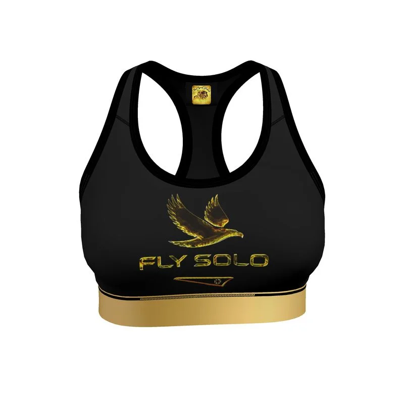 Shop and Save Outspoken Designs 03-02 "Fly Solo" Designer Sports Bra