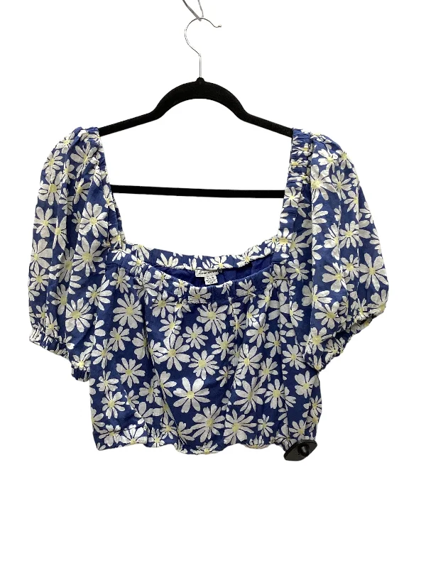 Deal of the Day Floral Print Top Short Sleeve American Eagle, Size L