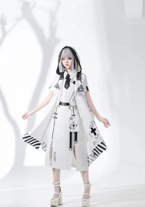 Year-End Sale Princess Chronicles~Dry sea and Ashlar~Ouji Lolita White Cloak Set