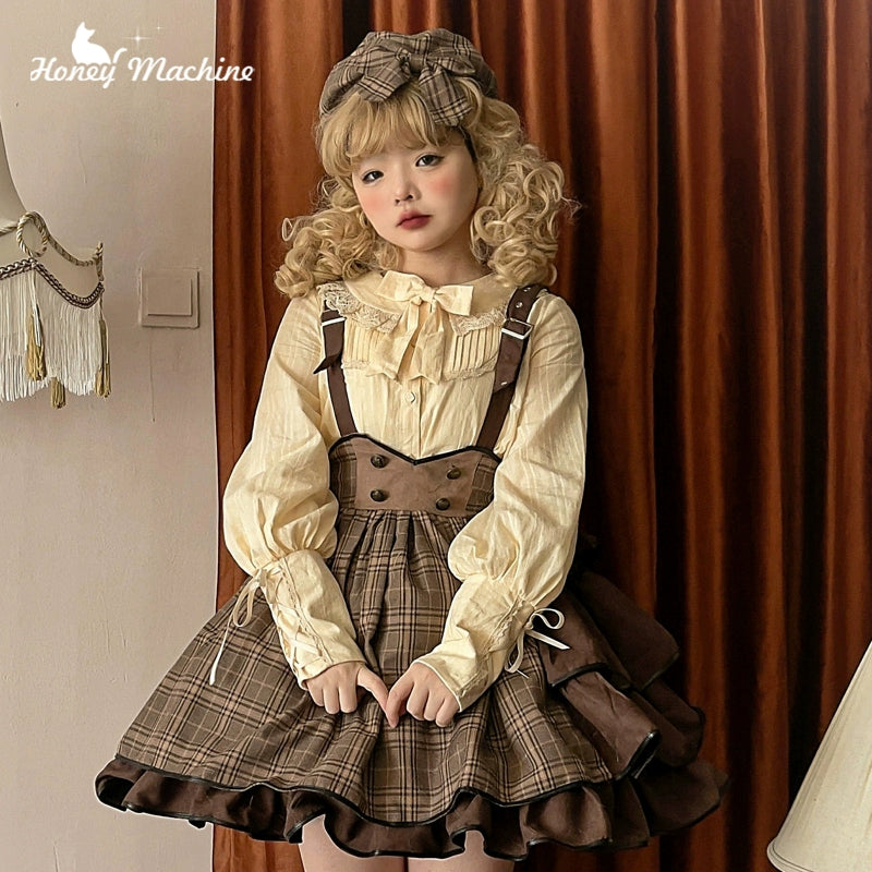 Savings Galore Honey Machine~Vanilla Latte~Retro Lolita Shirt Mutton Sleeve Innerwear