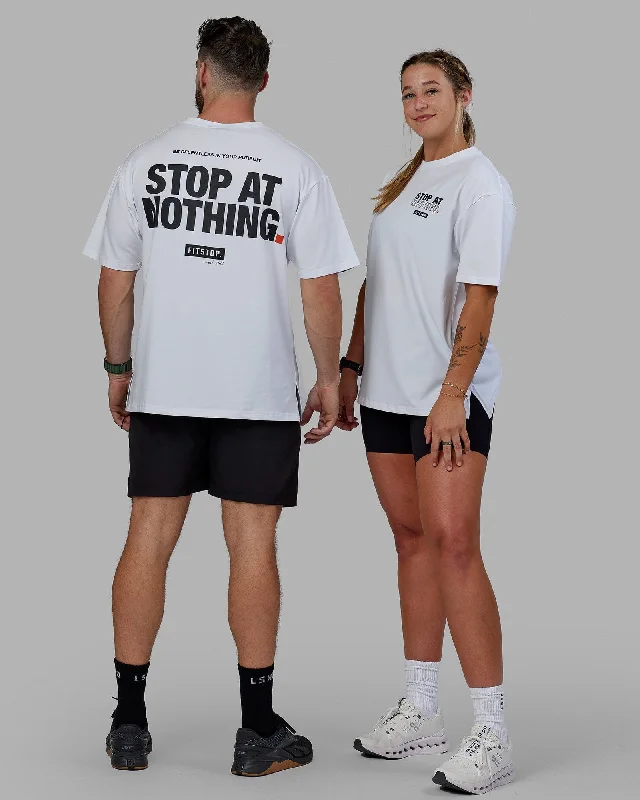 Special Buy Unisex Fitstop Stop at Nothing Tee Oversize - White-Black