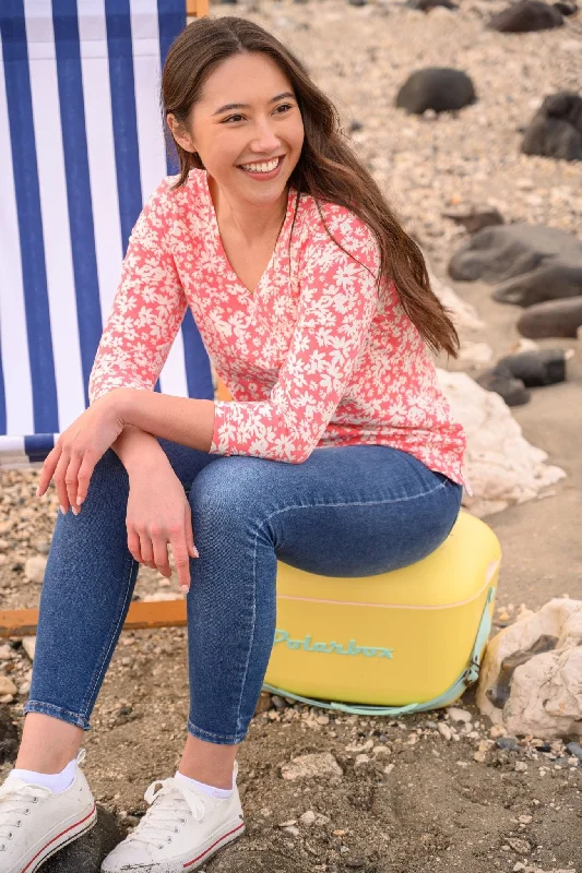 Weekend Deal Ariana Top - Coral Daisy