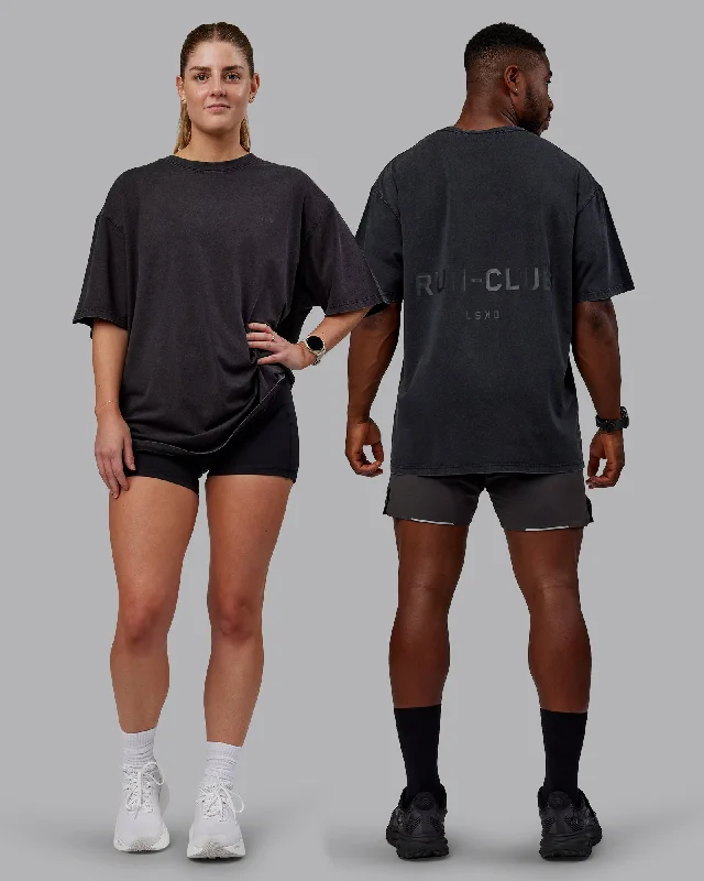 Discount Deals Unisex Washed RUN CLUB FLXCotton Tee Oversize - Black-Black