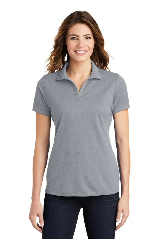 Weekend Discounts to Celebrate Sport-Tek Womens RacerMesh Moisture Wicking Short Sleeve Polo Shirt - Silver Grey