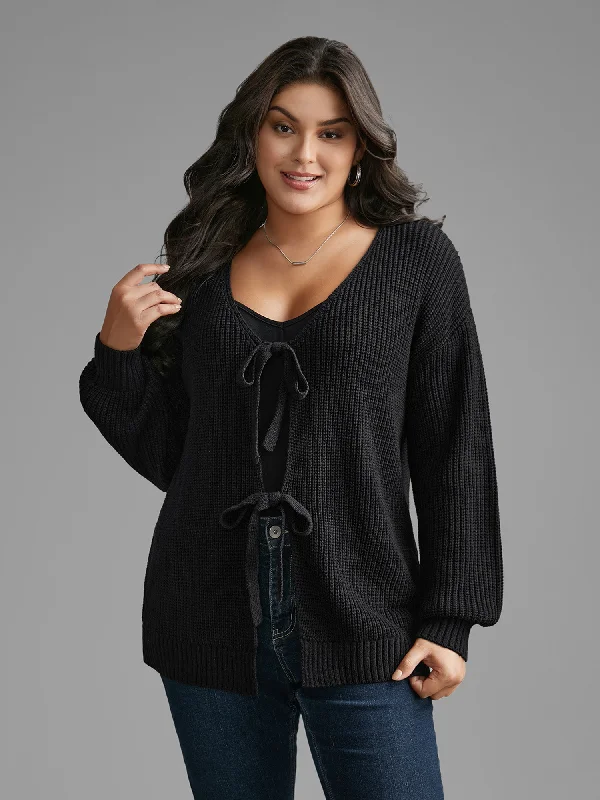 Epic Deals Supersoft Essentials Solid Tie Knot Cardigan