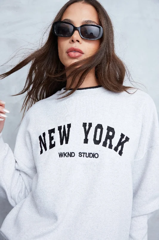 Exclusive Savings NEW YORK EMBROIDERED SWEAT