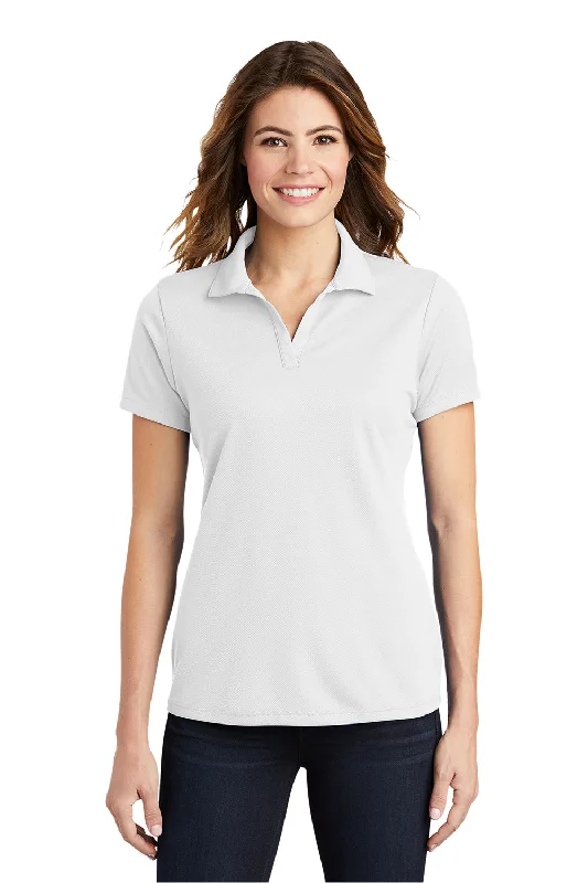 Weekend Specials to Grab Sport-Tek Womens RacerMesh Moisture Wicking Short Sleeve Polo Shirt - White