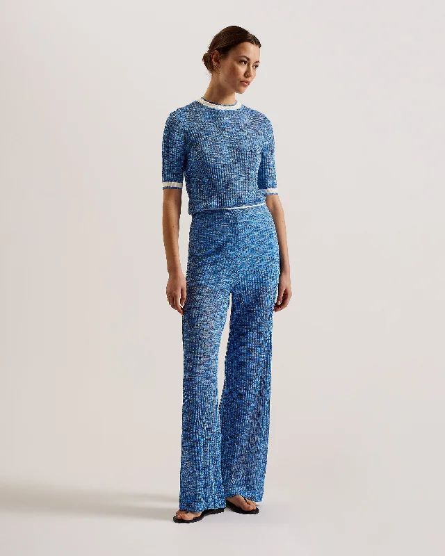 Weekend Bargains to Grab Dayleyy Space Dye Short Sleeve Top Blue
