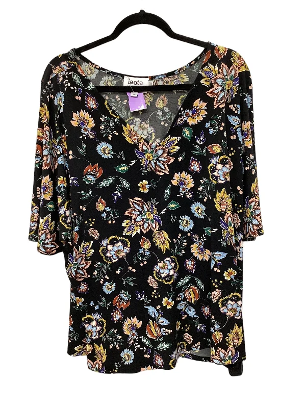 Weekend Discounts Worth Grabbing Floral Print Top Short Sleeve Leota, Size 3x