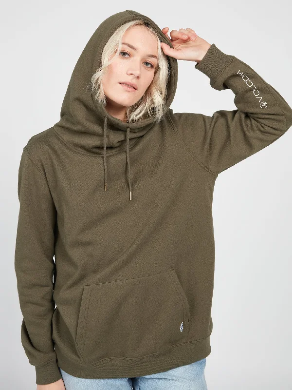 Weekend Discounts You Deserve Walk It Out High Neck Hoodie - Dark Camo