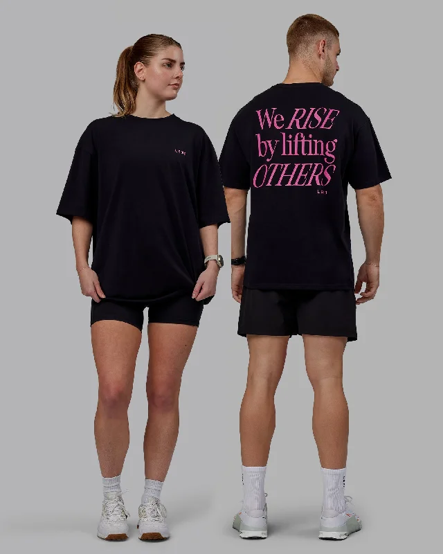 Must-Have Deals Unisex Lift-Up FLXCotton Tee Oversize - Black-Fuchsia Pink