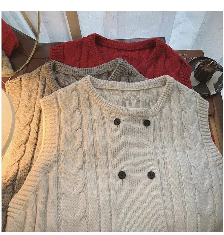 Instant Savings knitted vest for women new sweater cardigan jacket      S5013