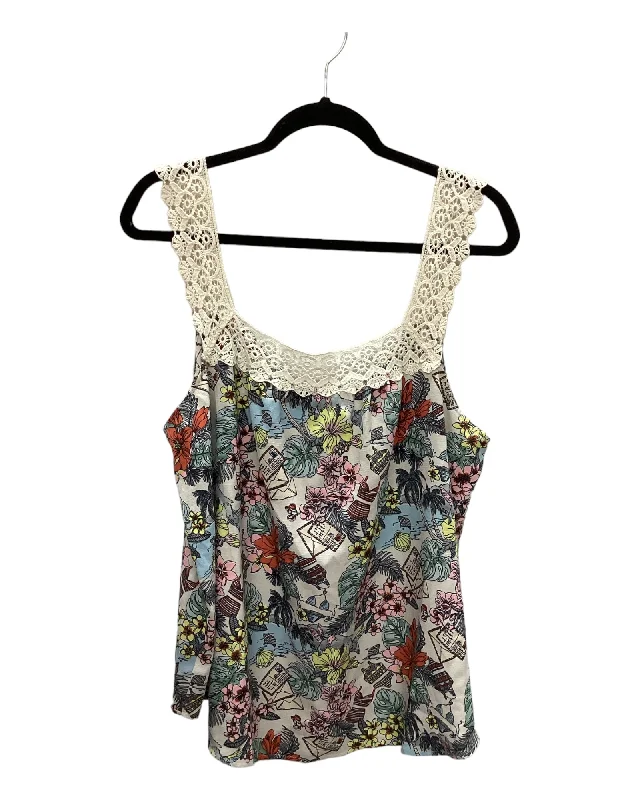 Super Bargain Multi-colored Top Sleeveless Ava James, Size 2x