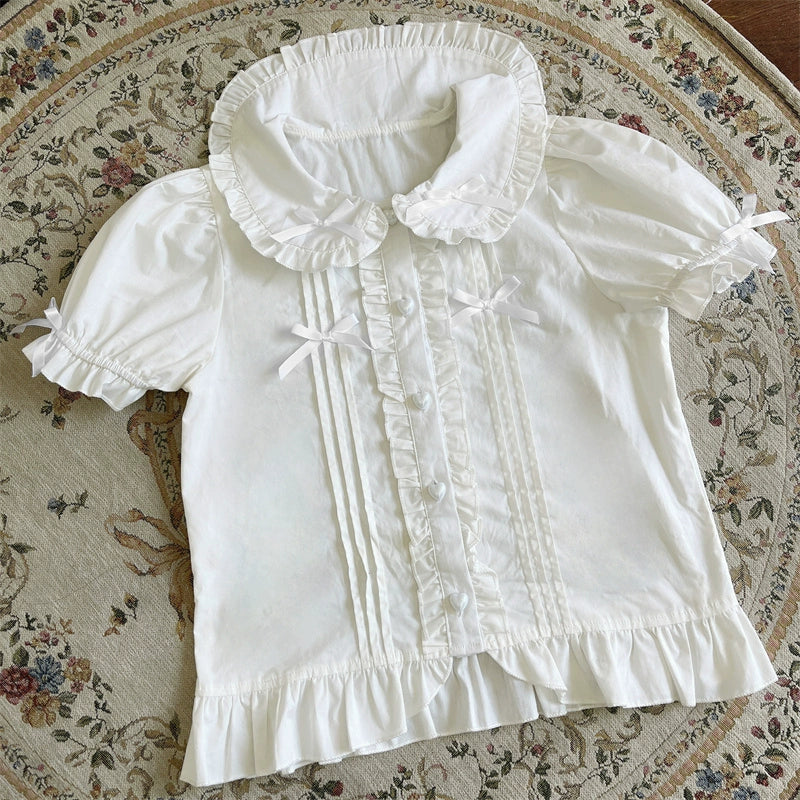 Instant Discount Sugar Girl~Sweet Lolita Blouse Bubble Sleeve Shirt