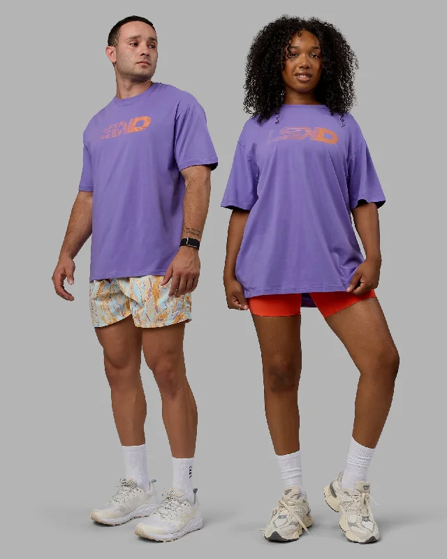 Stock Up and Save Unisex Motion FLXCotton Tee Oversize - Dahlia Purple-Vibrant Orange