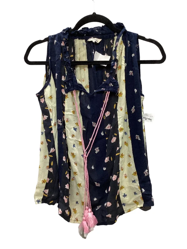 TIME-Limited Offer Blue & Yellow Top Sleeveless Clothes Mentor, Size Xs